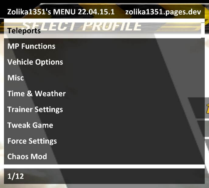 Zolika1351's Zone - ZMenu Sleeping Dogs + Chaos Mod