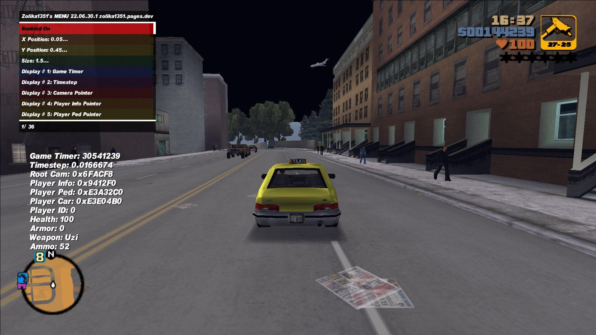 Download Mod menu / In-game trainer for GTA 3